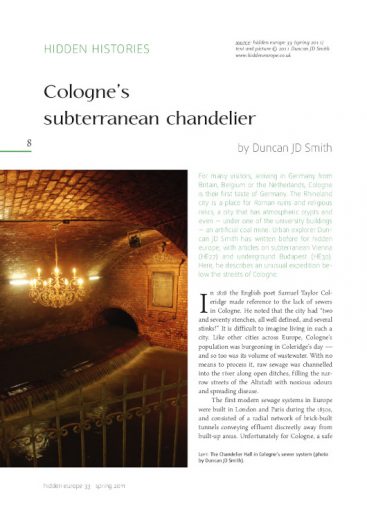 Hidden Histories: Cologne‘s Subterranean Chandelier